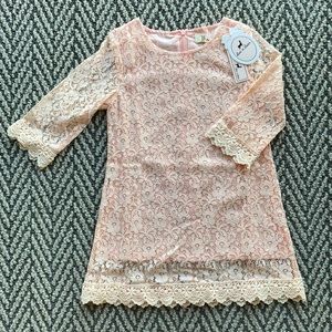 Little girls lace long sleeve dress